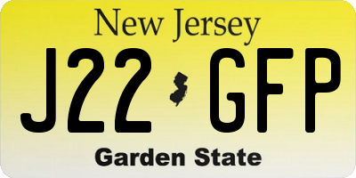 NJ license plate J22GFP