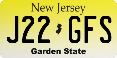 NJ license plate J22GFS