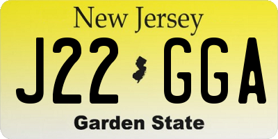 NJ license plate J22GGA