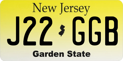 NJ license plate J22GGB