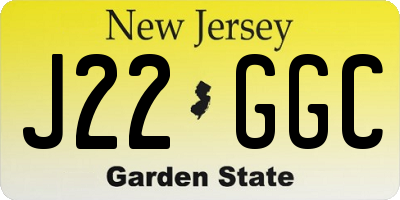 NJ license plate J22GGC