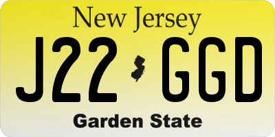 NJ license plate J22GGD