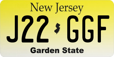 NJ license plate J22GGF