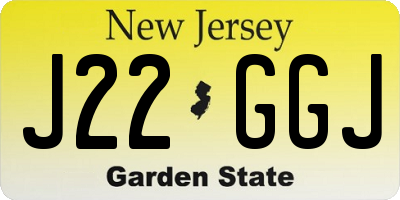 NJ license plate J22GGJ