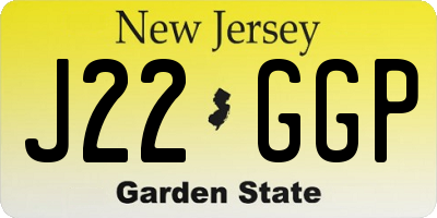 NJ license plate J22GGP