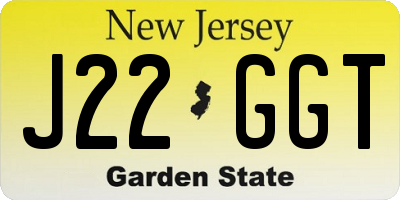 NJ license plate J22GGT