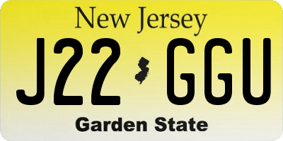 NJ license plate J22GGU