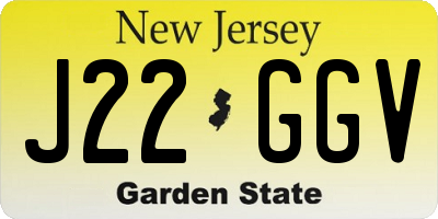 NJ license plate J22GGV