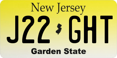 NJ license plate J22GHT