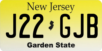 NJ license plate J22GJB