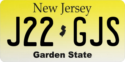 NJ license plate J22GJS