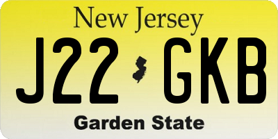 NJ license plate J22GKB
