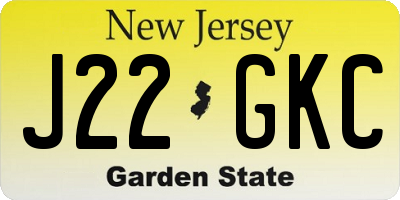 NJ license plate J22GKC