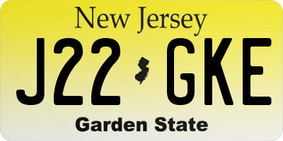 NJ license plate J22GKE