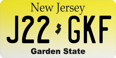 NJ license plate J22GKF