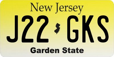 NJ license plate J22GKS