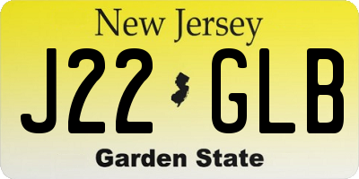 NJ license plate J22GLB