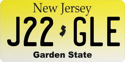NJ license plate J22GLE
