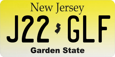 NJ license plate J22GLF