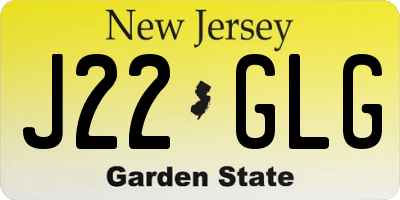 NJ license plate J22GLG