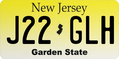 NJ license plate J22GLH