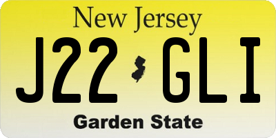 NJ license plate J22GLI