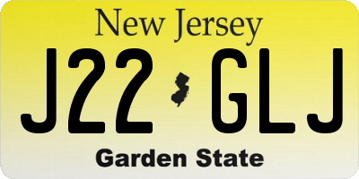NJ license plate J22GLJ