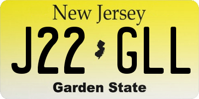 NJ license plate J22GLL