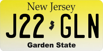 NJ license plate J22GLN