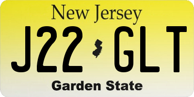 NJ license plate J22GLT