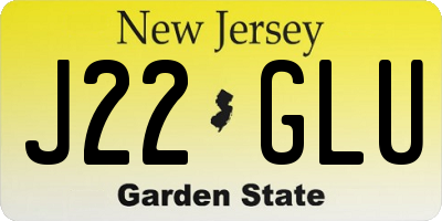 NJ license plate J22GLU