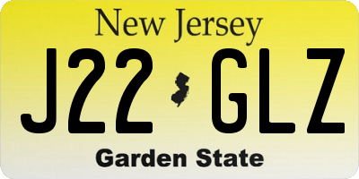 NJ license plate J22GLZ