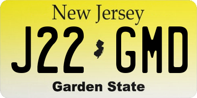 NJ license plate J22GMD