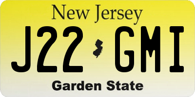 NJ license plate J22GMI