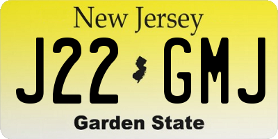 NJ license plate J22GMJ