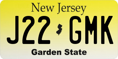 NJ license plate J22GMK