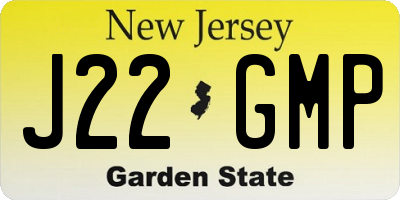 NJ license plate J22GMP