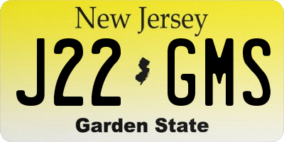 NJ license plate J22GMS