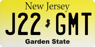 NJ license plate J22GMT