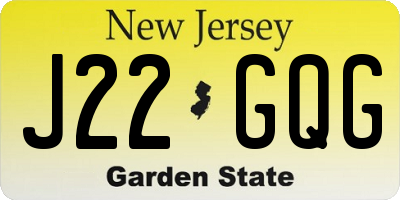 NJ license plate J22GQG