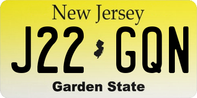 NJ license plate J22GQN