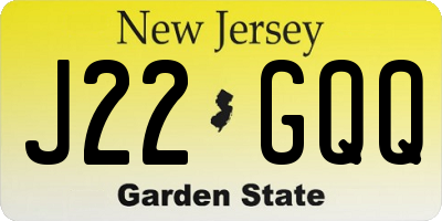 NJ license plate J22GQQ