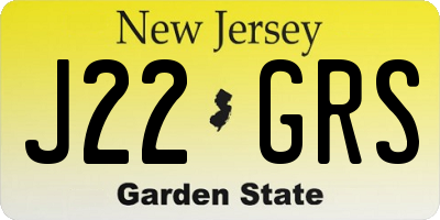 NJ license plate J22GRS