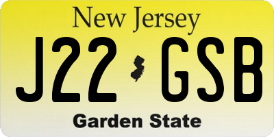 NJ license plate J22GSB
