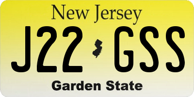 NJ license plate J22GSS