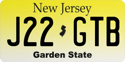NJ license plate J22GTB