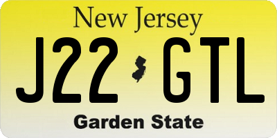 NJ license plate J22GTL