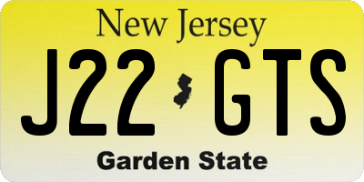 NJ license plate J22GTS