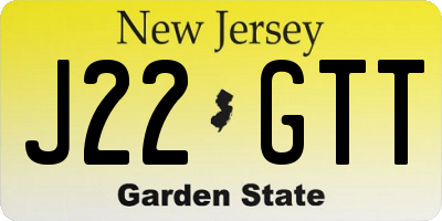 NJ license plate J22GTT