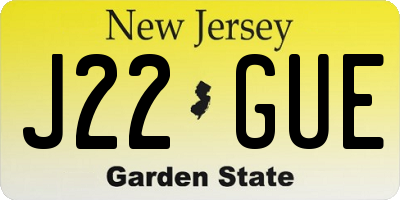 NJ license plate J22GUE